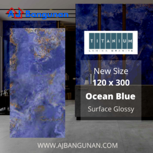 Titanium Granite Ocean Blue 120x300 Glossy