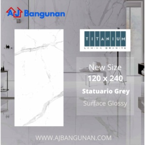 Titanium Granite Statuario Grey 120x240 Glossy